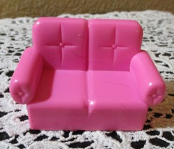 Fisher Price Sweet Streets Pink Sofa Couch Loveseat - £5.94 GBP