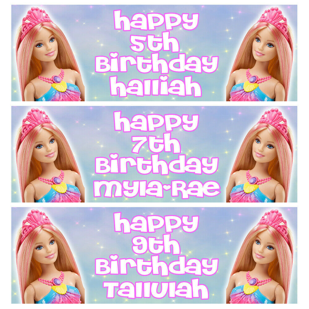 Primary image for BARBIE PRINCESS Personalised Birthday Banner - BARBIE Birthday Party Banner