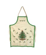 Spode Christmas Tree Apron 100% Cotton Green Trimmed Holiday Kitchen Wear - £19.53 GBP