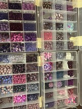 4 Bins of Purple and Multicolored Beads for Jewelry Making  - £92.25 GBP