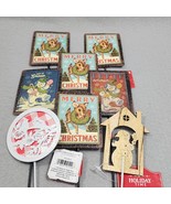Christmas Flower Pot Decor 9&quot; Plant Stick Signs By Holiday Time Lot of 8... - $179.80 MXN