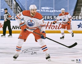 LEON DRAISAITL Autographed Reverse Retro Oilers 16&quot; x 20&quot; Photograph FAN... - $107.10