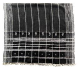 KANKU | Black Indian Wool Throw | Bhujodi Throw | Wool Blanket - £199.83 GBP