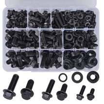 292Pcs M6 M8 M10 Flange Bolts Nuts Assorted Hex Flange Bolts Metric Bolt Screw - £33.49 GBP