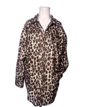 BiBi Womens Cheetah Oversized Shacket Size S Brown Soft Pockets Tunic - £22.91 GBP