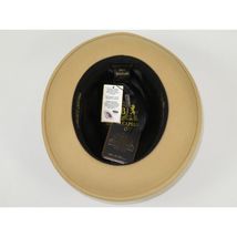 Men Bruno Capelo Hat Australian Wool Rabbit Fur Look Felt Fedora RA764 Tan image 2