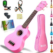 Ieco Soprano Ukulele Beginner Kit For Kids Adults 21 Inch Ukelele W/Case... - $55.99