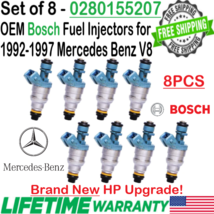 NEW Bosch OEM 8Pcs HP Upgrade Fuel Injectors for 1992 Mercedes-Benz 500E 5.0L V8 - £508.53 GBP