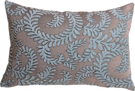 Brackendale Ferns Sea Blue Rectangular Throw Pillow, with Polyfill Insert - £40.26 GBP