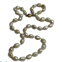18k Yellow Gold Pearl Necklace 28 Grams 19.5” - £432.64 GBP