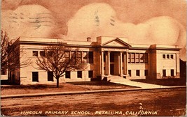 Vtg Postcard Petaluma California CA - Lincoln Primary School Sepia View  - £7.86 GBP