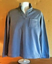 Orvis Pullover Shirt Women&#39;s Half Button Sweatshirt Blue Size L - £19.10 GBP