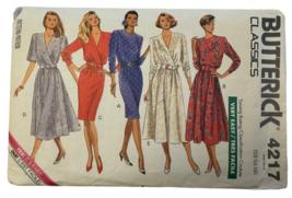 Butterick Sewing Pattern 4217 Dress Shoulder Pads 1980s Very Easy Cut 14 12 - $2.99