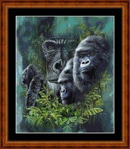 GORILLAS - pdf Cross Stitch chart Original Artwork ©  Steven Michael Gardner - $12.00