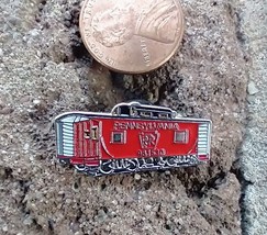 Pennsylvania Railroad red Caboose Railway railroad train Hat Pin Tie Tack - £11.55 GBP