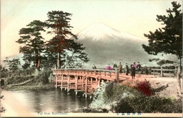 Vintage Cartolina 1900-10s Fuji Da Kawabashi Legno Piede Ponte Giappone - £34.24 GBP