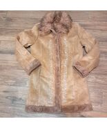 Vintage Route 66 Penny Lane Coat Medium Large Faux Fur Y2K 90s Embroider... - $160.00