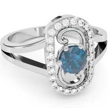 Split Band Lab-Created Alexandrite Diamond Cocktail Ring In 14k White Gold - £358.91 GBP