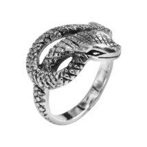 Foxy Snake Coil Wrap Around .925 Silver Ring-7 - £18.98 GBP