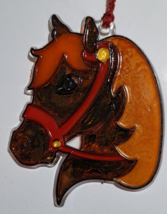 Stained glass looking horse ornament window  suncatcher 4 inch acrylic - £5.60 GBP