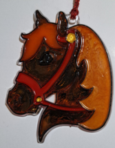 Stained glass looking horse ornament window  suncatcher 4 inch acrylic - £5.49 GBP