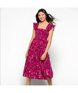 Hill House Home The Ellie Nap Dress Burgundy Botanical XXS - $63.70