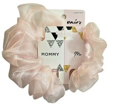 Scunci 2 Piece Mommy and Me Pink Tulle Rubber Band Hair Scrunchie Set - £8.71 GBP