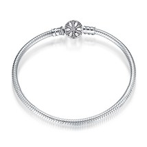 New 925 Sterling Silver Bracelets Round Shape Snake Chain for Womens Accessories - £51.15 GBP