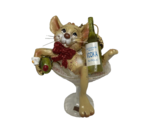 Kurt Adler Cream Mouse in a Martini Glass Christmas Ornament Nwt - $10.10