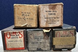 Lot Of 5 vintage QRS Player Piano Word Rolls 8024/5808/2975/643/4187787 (B) - £15.57 GBP