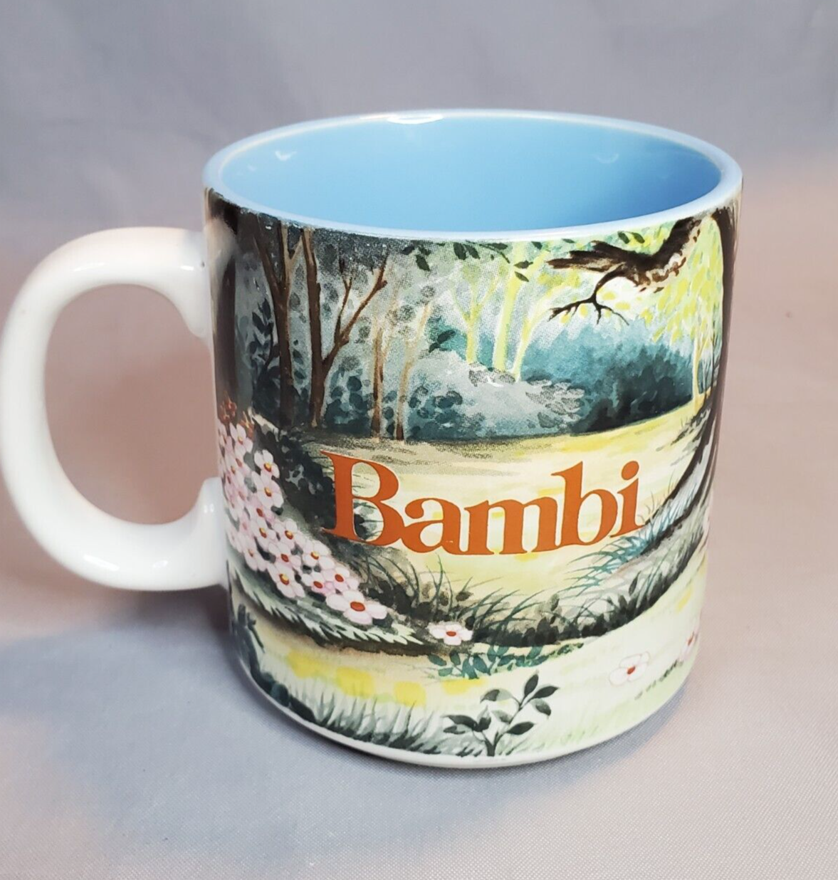 Primary image for Vintage Walt Disney Bambi Coffee Mug Classic Thumper Flower 12 oz Ceramic Japan