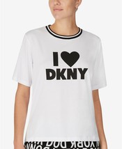 $44 DKNY Ringer Pajama T-Shirt, Color: White &amp; Black, Size: Medium - £23.34 GBP