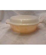 Vintage Anchor Hocking Fire King Covered Casserole Dish Peach Lusterware - £19.10 GBP