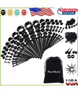 50-Piece Ear Stretching Kit: Acrylic Tapers &amp; Silicone Tunnels - Comfort... - $350.61 MXN