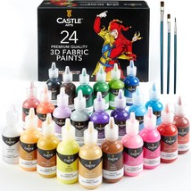 3D Fabric Paint Set | 24 Quality Vibrant Colors In 29Ml Bottles | For Ar... - £41.20 GBP