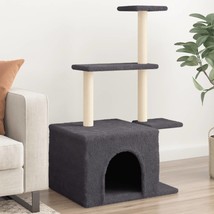 Cat Tree with Sisal Scratching Posts Dark Grey 110 cm - £27.41 GBP