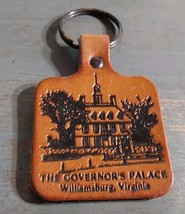 Fort Williamsburg Virginia The Governors Palace Leather Keychain Vintage Keyring - £9.63 GBP