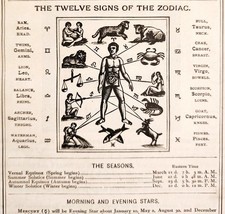 Zodiac Eclipse Season 1910 Calendar Ephemera Astronomy Astrology ADBN1eee - $59.99