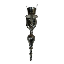 Heavy Elegant Vintage Polished Silver Single Taper Candle Wall Sconce In... - $19.79