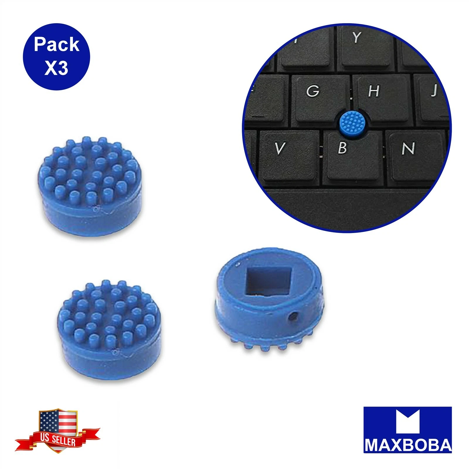 3 Pack Rubber Mouse Pointer Trackpoint Blue Cap For Dell Laptop 2.8mm*2.8mm - $11.79