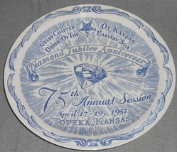 Vernon Kilns 1951 Kansas - Order Of The Easter Star 75th Anniversary Plate - £15.57 GBP