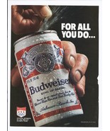 1984 Budweiser Beer Print Ad Vintage Olympics For all you do 8.5&quot; x 11&quot; - £15.09 GBP