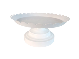 White Cupcake Stand Metal Dessert Tray Holder Cake Display Farmhouse Decor 8.25&quot; - £8.85 GBP