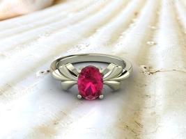 Pink Ruby Gemstone Handmade 925 Sterling Silver Modern Women Ring Jewelry - £45.71 GBP