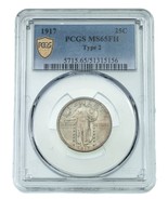 1917 25C Type 2 Standing Liberty Quarter Graded by PCGS as MS65FH Full Head - $2,615.75 CAD