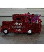 Red Pickup Truck Sign HAPPY VALENTINES DAY Plastic Wall Hanging Tinsel - £12.36 GBP