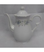 Yamaka Maytime China Coffee Pot with Lid Blue White Floral Platinum Trim - £44.36 GBP