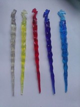 Seagram&#39;s 7 Canadian Whisky Swizzle Sticks Stirrers Colored Icicles 5 co... - $10.10
