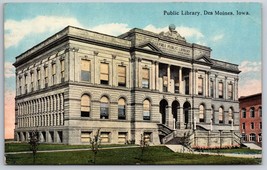 Publici Biblioteca Costruzione Des Moinescalendario Iowa Ia Unp DB Cartolina K6 - £3.92 GBP