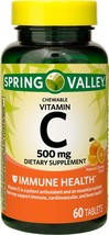 Spring Valley Chewable Vitamin C 500mg Orange Flavor 60 Tablets - £15.97 GBP